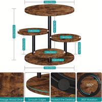 Charmant support à gâteau rond en bois écologique à plusieurs niveaux avec quatre étages pour les fêtes et les mariages, taille personnalisée disponible
