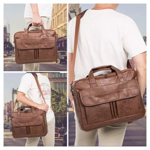 Maletín de Cuero de Alta Calidad para Hombre, Estilo Vintage, Personalizado, de 15.6 Pulgadas, Impermeable, Duradero, de Gran Capacidad, Ligero y Suave - Product Image 5