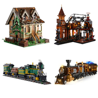Funwhole Nueva Serie Western: Escena de Calle, Tienda, Taberna Medieval, Modelo de Ensamblaje DIY, Juguete para Niños, Regalo, Sets de Bloques de Construcción