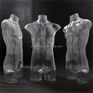 Maniquí de moda XINJI, maniquí transparente de nuevo estilo para hombres, maniquí para la parte superior del cuerpo, <span class=keywords><strong>busto</strong></span>, maniquíes, Torso masculino, modelo de medio cuerpo transparente - Product Image 1