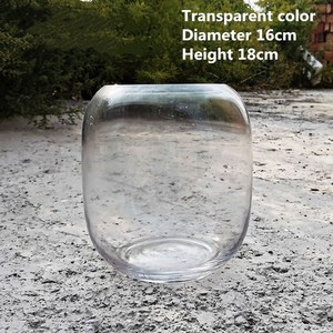 Décoration moderne Vases à fleurs en verre gris clair Vase en verre transparent rond à gros ventre Pantalon hydroponique Bocal à poissons pour aquarium - Product Image 5