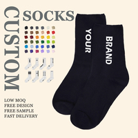Chaussettes courtes décontractées noires de haute qualité, chaussettes en coton tricotées sur mesure avec votre propre logo de marque