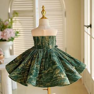 Commercio all'ingrosso verde Jacquard soffice abito di <span class=keywords><strong>compleanno</strong></span> per bambini principessa ragazze pianoforte abiti da festa per bambini da <span class=keywords><strong>1</strong></span> a 12 anni - Product Image 5