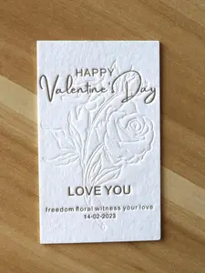 Grosir kustom murah dapat dicetak Logo panas buatan tangan nama Happy Love hadiah kartu lucu kartu Hari Valentine