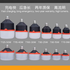 Bombilla LED de Emergencia Recargable de 9, 15, 25, 30, 40, 50W, Lámpara de Camping para Exteriores con 3 Horas de Autonomía - Product Image 5