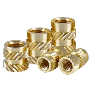 Brass Thread Inserts M2 M3 M4 M5 M6 M8 Lock Plastic Heat Copper Heat Set Betel Hex Round Thread Knurled Brass Insert Nut