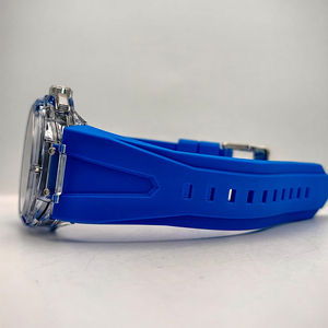 Orologio da Polso Cronografo da Uomo Originale Nuovo Arrivo 2026 con Numeri Arabi, Quadrante Blu, Impermeabile e Luminoso, Cinturino in Silicone - Product Image 5