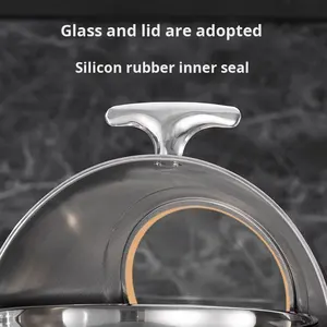 Juego de Recipientes para Calentar Comida Redondos, Modernos y Sencillos, de Acero Inoxidable Dorado de Lujo, para Catering, Buffet, Uso Doméstico y Comercial, OEM ODM - Product Image 3