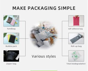 Bolsas de Correo Negras Mate con Impresión Personalizada, Bolsas de Envío Reciclables con Logotipo Propio, Bolsas de Envío Postal - Product Image 5