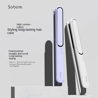 Catokan Rambut & Pengering Rambut Combo - Alat Pelurus & Pengering Rambut Kompak Dua Fungsi, Keramik Turmalin, Termostat Multi-tingkat; Penata Rambut Ionik untuk Rumah & Perjalanan