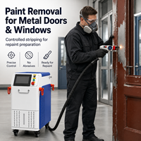 Máquina de Limpieza Láser de 500w, Removedor de Pintura Láser Pulsado para Limpieza de Superficies de Metal, Puertas, Ventanas, Revestimientos y Óxido