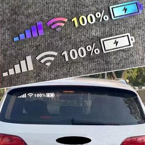 Autocollants <span class=keywords><strong>de</strong></span> pare-brise Signal WiFi puissance décalcomanies en vinyle pour téléphone portable autocollants <span class=keywords><strong>de</strong></span> voiture accessoires décoratifs extérieurs Auto décalcomanies - Product Image 1