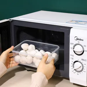 Nevera de cocina moderna, fiambrera <span class=keywords><strong>Rectangular</strong></span> para microondas, resistente al calor, plástico, fruta, almacenamiento de alimentos sellado - Product Image 4