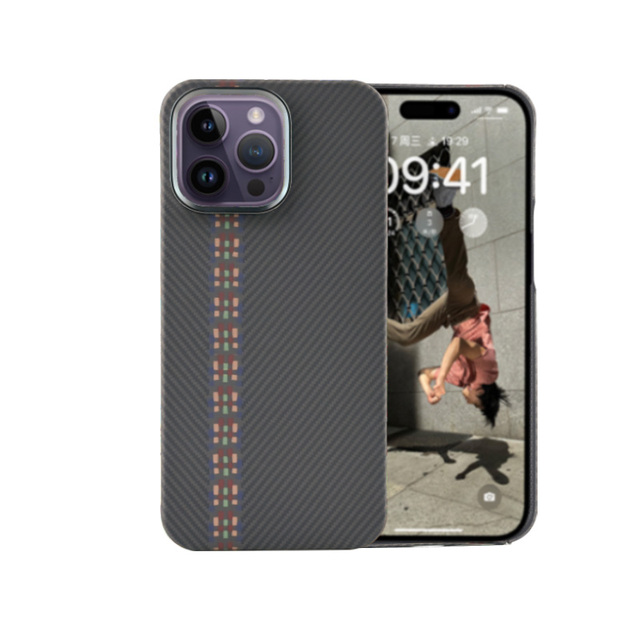 2024 Luxury Customized Real Kevlars Aramid Carbon Fiber Phone Case Cover for iPhone 16