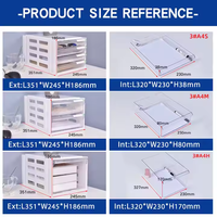 Organisateur de bureau moderne grand format en plastique gris clair/blanc avec base à roulettes réglable, tiroir de rangement pour dossiers, format A4
