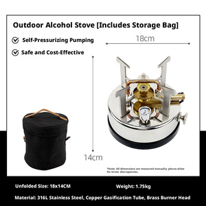 Réchaud à alcool auto-pressurisé en acier inoxydable, anti-explosion, pour le camping, les pique-niques et les activités en haute altitude - Product Image 4