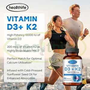 Suplemento para las Articulaciones y los Huesos 10000 UI 5000 UI Calcio Vegano Vitamina <span class=keywords><strong>D3</strong></span> y K2 Cápsulas - Product Image 5