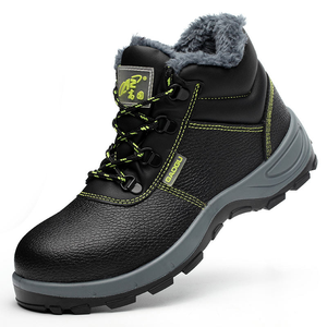 JIANKUN Zapatos de Seguridad Antipinchazos Unisex de Cuero en Relieve, Botas de Trabajo Antideslizantes con Placa de Hierro y Punta de Hierro para Construcción - Product Image 1