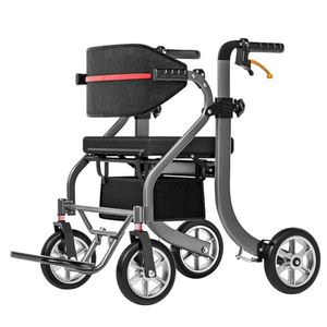Déambulateur pliant en aluminium pour personnes âgées, aide à la marche, chariot de mobilité pour seniors, matériel de rééducation thérapeutique - Product Image 1