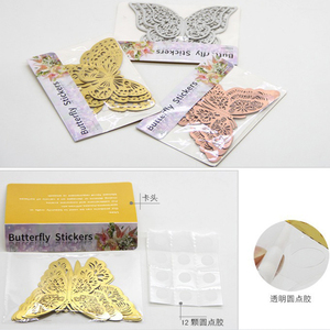 Decoración de pared mariposas pegatinas 3D lujo oro Hada pared acentos calcomanías tema Fiesta decoración del hogar - Product Image 6