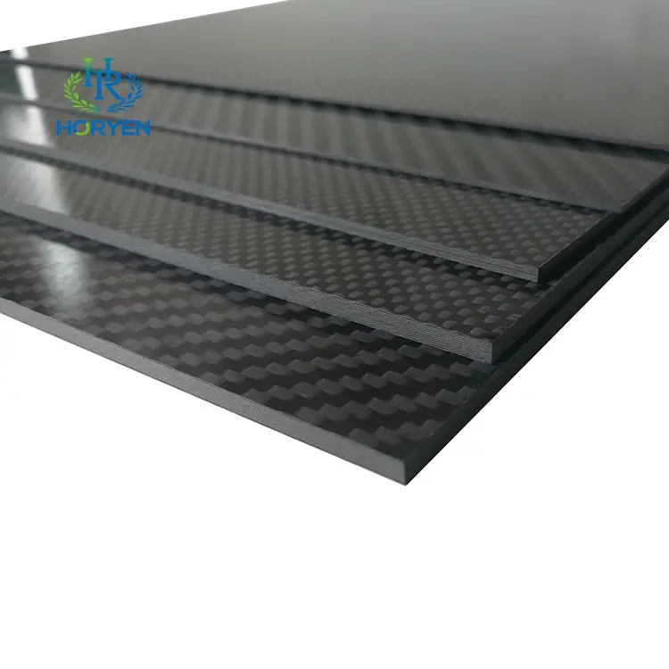 Placa de carbono Cnc de 0,5mm, 1mm, 2mm, 3mm, 4mm, Panel de fibra de carbono 3k de alta calidad