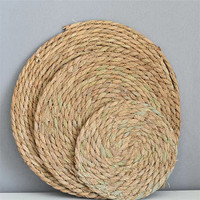 Tissage fait main Nature Jute rotin napperon caboteur jacinthe d'eau paille tressée tapis de Table rond décor à la maison