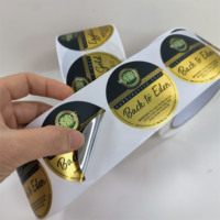 Impression Cercle Logo Autocollants Étiquettes auto-adhésives rondes Rouleau personnalisé avec mat laminé étanche