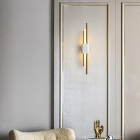 Lampe murale LED moderne nordique en marbre véritable, simple, décorative pour chambre à coucher, chevet, couloir, design
