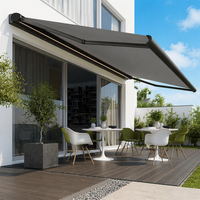 Auvent rétractable de luxe en aluminium économique avec bras articulés, télécommande et protection anti-corrosion pour terrasse commerciale et protection contre la pluie