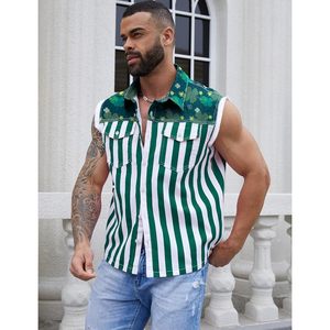 Chaleco Vaquero sin Mangas Personalizado para Hombre, con Bolsillo Frontal Estampado, Transpirable, Corte Regular, Mezcla de Algodón y Poliéster - Product Image 6