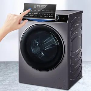 เครื่องซักผ้ากลองเครื่องเป่าความถี่ตัวแปรเครื่องซักผ้าความจุขนาดใหญ่บ้าน All-In-One อัตโนมัติ10กิโลกรัมไฟฟ้าสแตนเลส