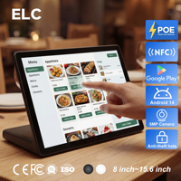 Tablette Android horizontale en forme de L pour menu de table de restaurant, PoE, pour commande sur table et publicité numérique