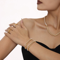 Vente en gros d'ensembles de bijoux de luxe pour femmes perles de coquillage baroques en acier inoxydable forme de perle breloque chaîne de perles bracelet et collier