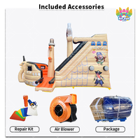 Structure gonflable combinée toboggan et trampoline sur le thème du bateau pirate |   Bateau pirate gonflable commercial pour enfants en PVC pour événements festifs