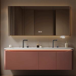 כלי סניטריים קיר תליית חדר אמבטיה רכוב יהירות עם כיור קרמיקה נגד משטח - Product Image 1