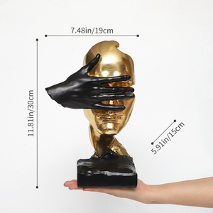 Silenzio Europeo Moderno Eco-compatibile Oro Decorazione Casa Astratto Resina Artigianato Ornamenti <span class=keywords><strong>Soggiorno</strong></span> Ufficio Scrivania <span class=keywords><strong>Regalo</strong></span> Creativo - Product Image 3