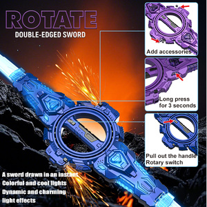 <span class=keywords><strong>Sabre</strong></span> <span class=keywords><strong>laser</strong></span> télescopique à double tête avec lumières LED et étincelles, <span class=keywords><strong>jouet</strong></span> d'épée <span class=keywords><strong>laser</strong></span> rétractable pour enfants - Product Image 1