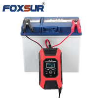 Chargeur de batterie FOXSUR 12V 7A 7 étapes, chargeur de batterie pour voiture et moto (plomb, GEL, STD, AGM), chargeur à impulsions et désulfateur
