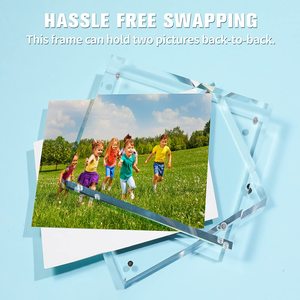 4*4 miễn phí đứng dễ dàng để thay đổi hai mặt không khung máy tính để bàn nổi hiển thị từ Acrylic hình ảnh khung ảnh - Product Image 3