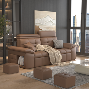 Comfortable Sectional <b>Futon</b> Sofa Bed with <b>Storage</b> L-Shape Modular Fabric Sofa Set for Living Room and Villa - Product Image 2