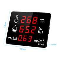 Termómetro Digital RONGCE LX965-A con Sonda Integrada, Sensor PM2.5, Monitor de Calidad del Aire Multifunción, Alimentación USB, -40°C a 80°C, con Reloj