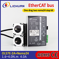 Kit de pilotes de moteur pas à pas à boucle ouverte DC Nema24 2 phases Lichuan EtherCAT DC24V~50V 4A 1.6/2.1/2.5/3/3.5/4N.m pour CNC, robots et laser
