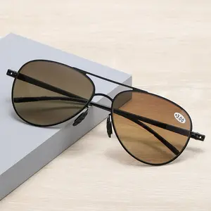 Lunettes de soleil de lecture bifocales gafas tr90 teintées dégradées pour hommes, lunettes de lecture de soleil teintes miroir UV400 + 2.50