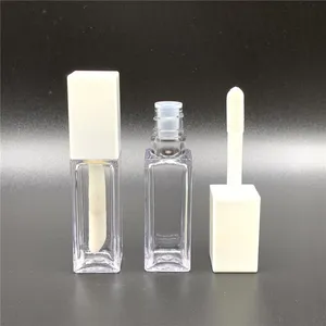 White Empty Chunky 10ml Big Brush Lip Gloss Tubes With Wands