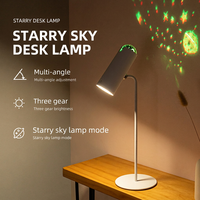 Lampe de bureau étoilée avec lampe torche, lampe de table LED pliable 2 en 1, lumière étoilée compacte pour dortoir d'étudiant, chambre à coucher, chevet