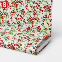 Bessi 100% biologisch katoenen design, digitaal geprint textiel met bloemen en fruit voor damesjurken, shirts en speelgoed