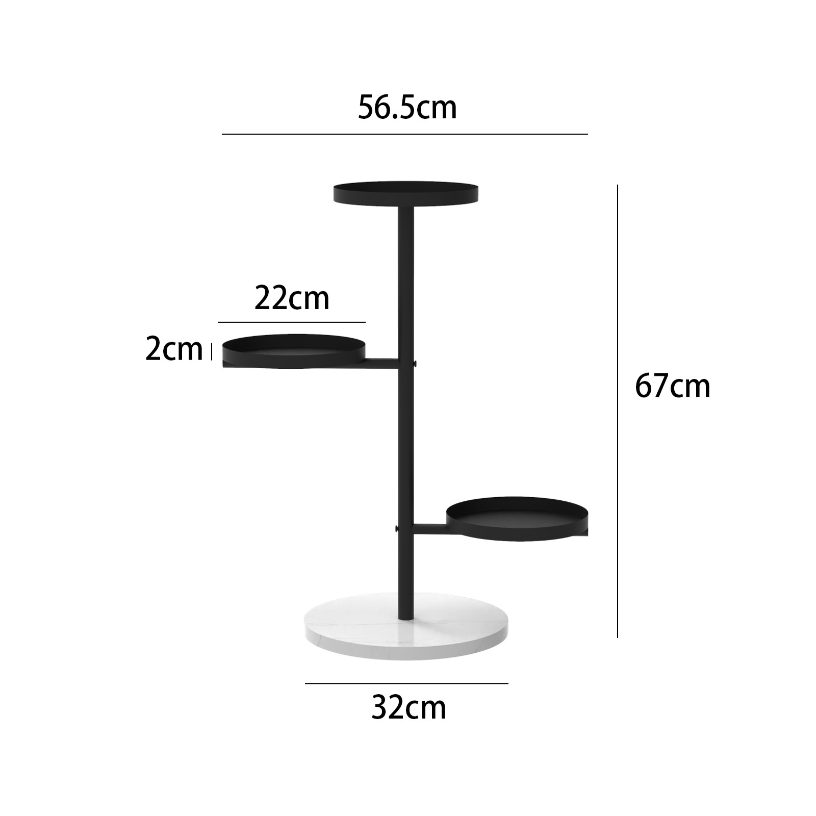 Black three-layer rack
