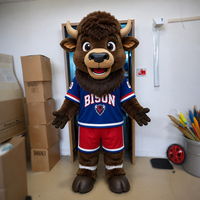 Costume de mascotte en peluche personnalisé Shengye Factory, animaux de ferme, bison, pour tournoi de football, OEM ODM, mascotte de marque, animal en peluche