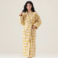 Pyjama d'hiver pour femme en flanelle corail brossée thermique à manches longues et col rabattu, chemise de nuit épaisse, vêtement d'intérieur