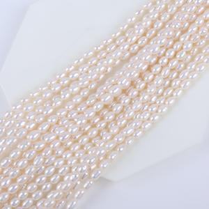 Collar de Perlas Sueltas de Agua Dulce con Forma de Arroz Púrpura Natural de 4-5 mm, Accesorios Semiterminados para Joyería DIY - Product Image 5